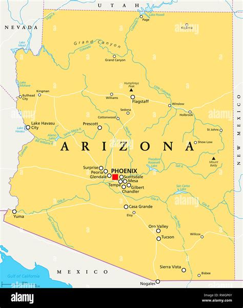 lakes  arizona map