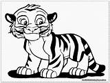 Coloring Tiger Pages Cute Baby Library Clipart Bengal sketch template