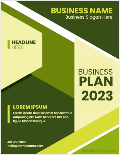 business plan proposal ms word cover page templates