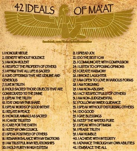 42 Ideals Of Ma At Kemetic Spirituality African