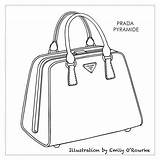 Prada Handbag Sketch Borsa Borse Disegni Fendi sketch template