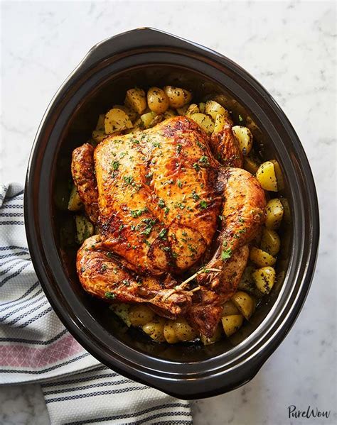 Slow Cooker Whole Chicken With Potatoes Purewow