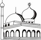 Masjid Drawing Getdrawings sketch template