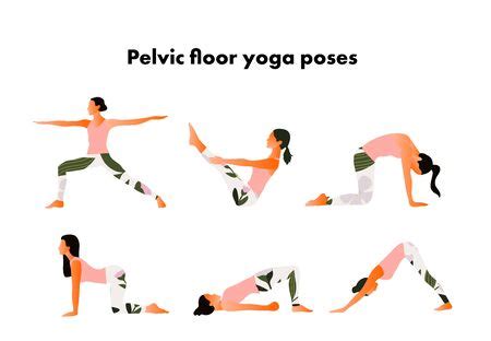 ilustracion del pelvic floor yoga poses woman id imagen