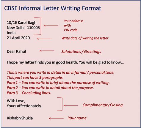 crayonsler formal letter  informal letter format  examples cbse