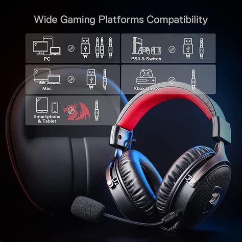 redragon  icon gaming headset  surround sound black hardwaremarket