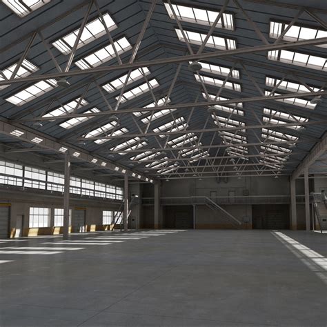 model warehouse interior exterior scene