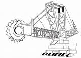 Excavator Coloring Bucket Wheel Printable Pages Construction Categories sketch template