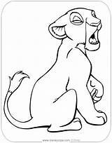 Nala Coloring Lion King Pages Disneyclips Yawning sketch template