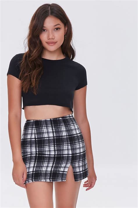 plaid mini skirt
