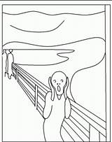 Scream Munch Grito Edvard Schrei Dltk Gogh Urlo Noruega Pintura Ninos Grundschule Meisterwerke Cri Mandalas Kunstunterricht Famosa Berühmte Malbuch Malvorlage sketch template