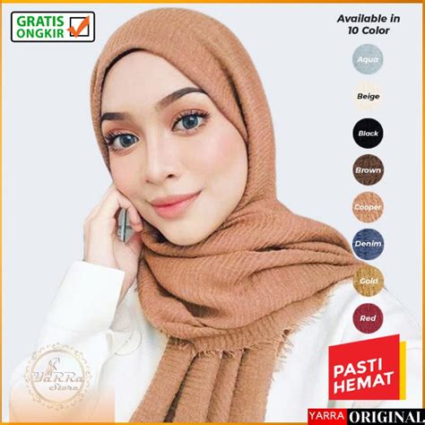 jual pashmina crinkle jilbab malaysia hijab rawis pasmina kusut