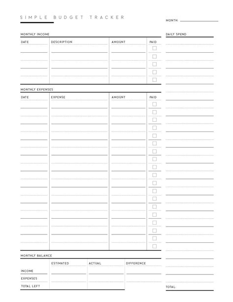 budget sheet template printable budget sheets printable budget