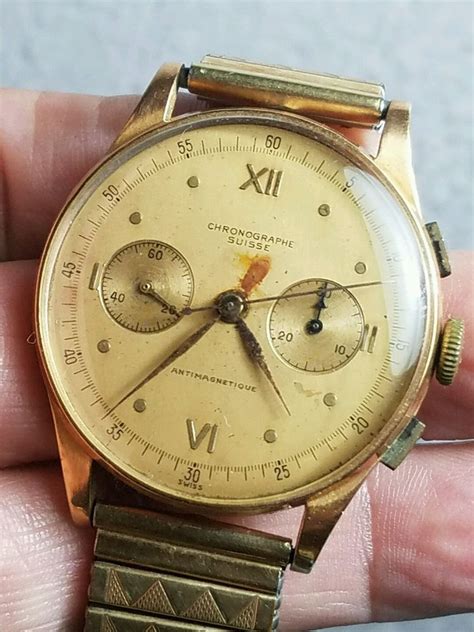 chronographe suisse  rose gold roman numeral antimagnetic wrist  tlc wrist