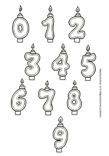 birthday candles colouring page