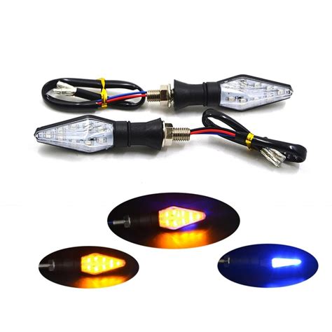 pcs universal motorcycle turn signal light double sided lighting  super bright led bulbs