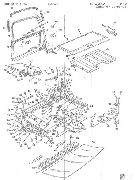 qa   blazer parts catalog rear window tailgate regulator switch diagram