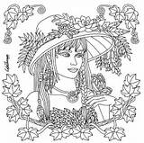 Lady Colortherapy sketch template