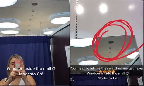 woman discovers a camera pointed at her dressing room in a california mall
