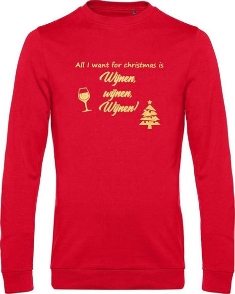 sweater met opdruk     christmas  wijnen wijnen wijnen rode sweater bolcom