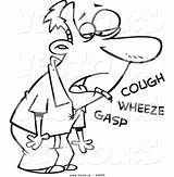 Sick Cartoon Man Smoking Coughing Wheezing Coloring Outline Vector Person Drawing Gasping Lungs Leishman Ron Smoker Emaze Royalty Getdrawings sketch template