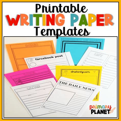 fun printable writing paper templates  writing center activities