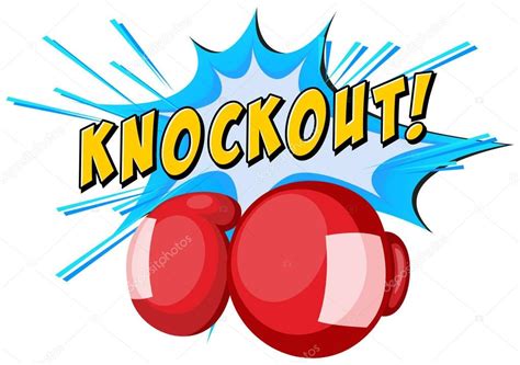 expression knockout  boxing gloves stock vector image