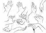 Reaching Manos Gesture Getdrawings sketch template