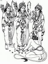 Sita Laxman Hanuman Rama Lord 4to40 sketch template