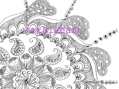 beautiful coloring page  adult digital  coloring etsy
