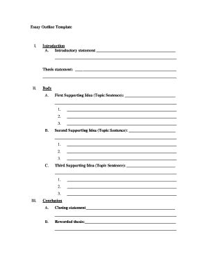 outline template  essay forms fillable printable samples