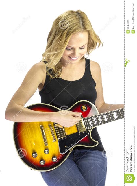 Female Singer Songwriter Musician With Electric Guitar