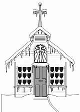 Winter Church Coloring Pages sketch template