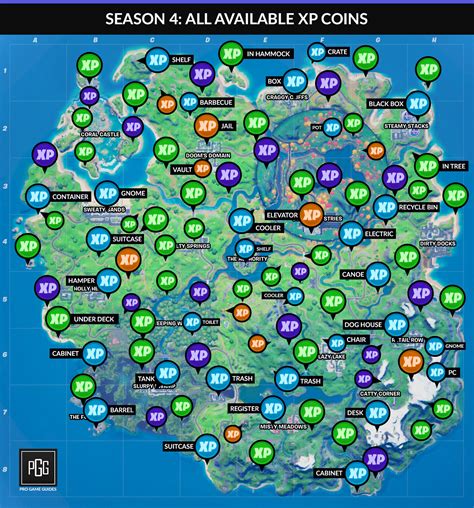 fortnite season  xp coins locations maps   weeks pro game