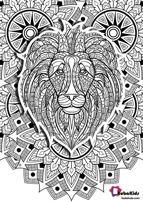 mandala lion adult coloring pages hard  color lion pages print lion