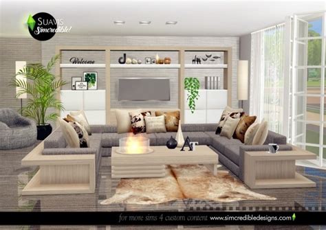 suavis living room  simcredible designs  sims  updates