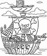 Coloring Pirate Sheets Printable Pages Boat Kids Colouring Coloringfolder sketch template