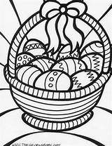 Easter Coloring Pages Kids Printables Big Adult Egg Basket sketch template