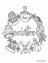 Coloring Winter Pages Printable Adults Color Scene Scenes Adult Christmas Sheets Kids Bullet Book January Milky Way Mandala Journal Printables sketch template