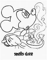 Mickey Coloring Mouse Minnie Cooking Pages Disney sketch template