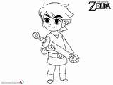 Link Coloring Toon Pages Zelda Cute Printable Kids Color Print sketch template