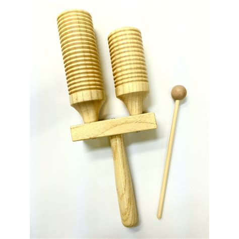 double wood tone block  guiro  mallet high   pitch