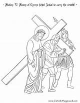 Cross Jesus Coloring Simon Pages Carrying Drawing Cyrene Station Helps Carry His Color Kids Printable Getcolorings Sheets Getdrawings Choose Board sketch template