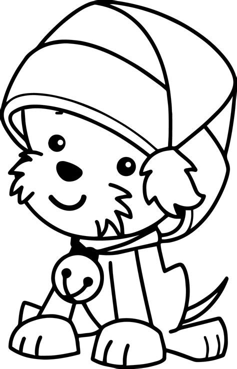 puppy christmas dog coloring page coloring pages