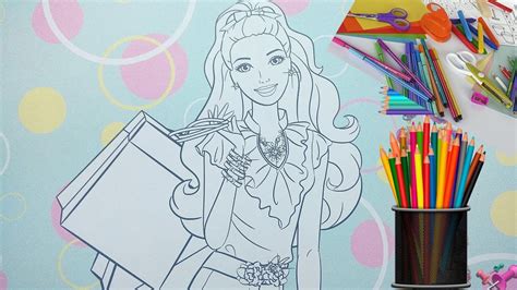 barbie coloring book pages shopping barbie youtube