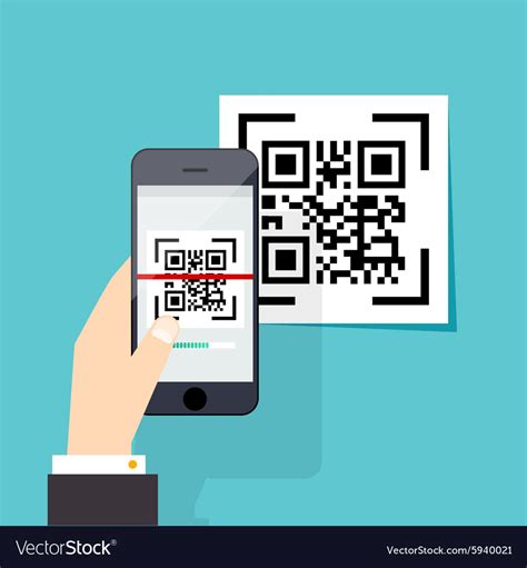 scan qr code  mobile phone electronic scan vector image