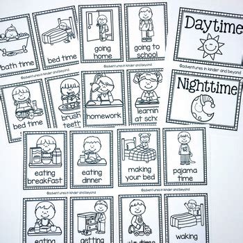 daily routines cards  activities  adventures  kinder