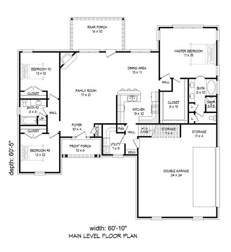 traditional style house plan    bed  bath  car garage  house plans french