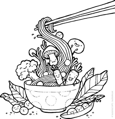 coloring page ramen bowl cute coloring pages  coloring