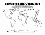 Map Blank Continents Continent Ocean Worksheet Printable Kids Worksheets Choose Board Geography sketch template